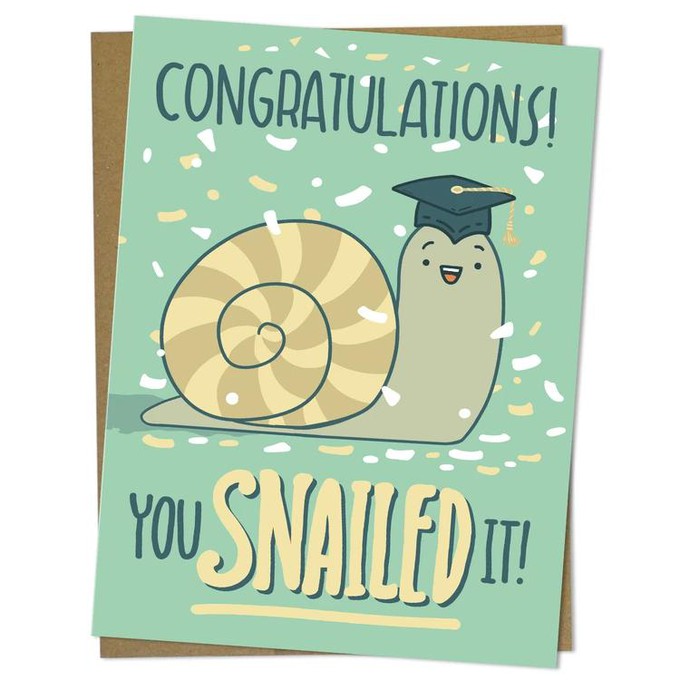 Snail Greeting Card "Congratulations! You snailed it!" from Fairy Positron