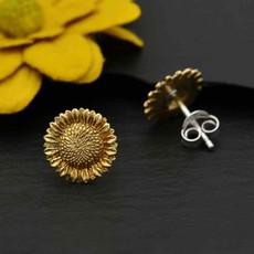 Silver studs with bronze sunflower from Fairy Positron