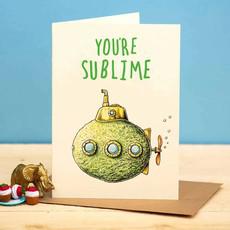 Lime greeting card "You're sublime" via Fairy Positron