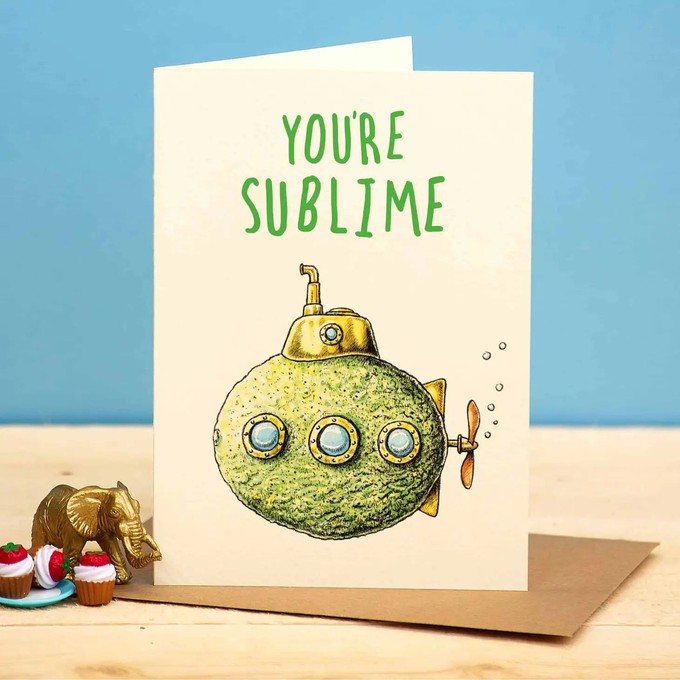 Lime greeting card "You're sublime" from Fairy Positron