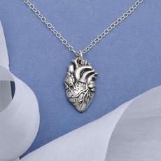 Silver necklace anatomical heart via Fairy Positron