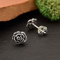 Silver rose earrings from Fairy Positron