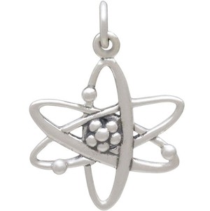 Silver earrings atom from Fairy Positron