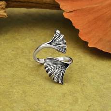 Silver ring ginkgo leaves from Fairy Positron