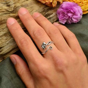 Zilveren ring lotusbloem from Fairy Positron