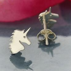 Silver earrings unicorn via Fairy Positron