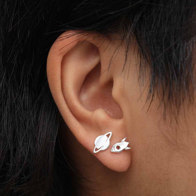 Silver earrings moon from Fairy Positron