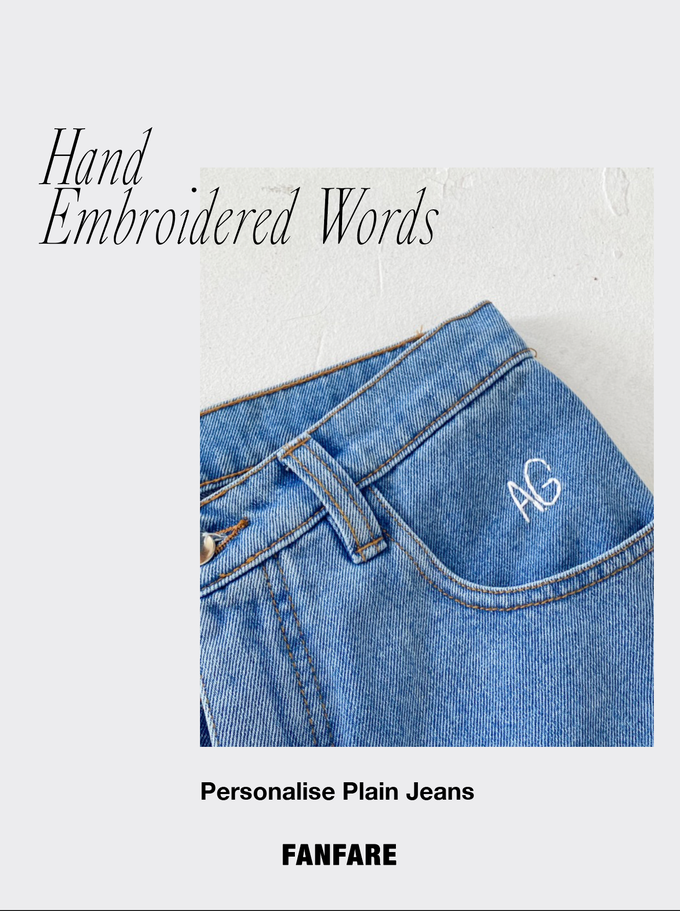 Personalise Fanfare Label Plain Jeans from Fanfare Label