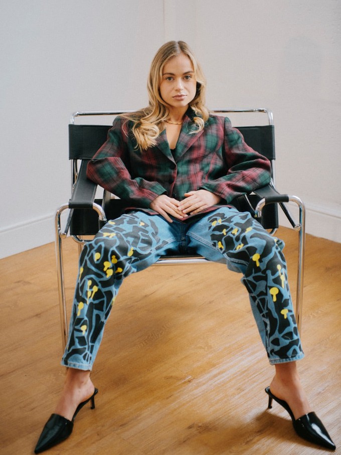 High Waisted Ucycled Mushroom Wood Jeans from Fanfare Label