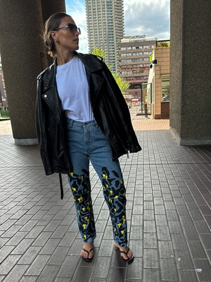 High Waisted Ucycled Mushroom Wood Jeans from Fanfare Label