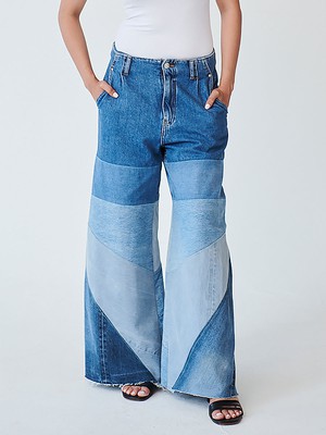 High Waisted Upcycled Oversized Wide Leg Jeans from Fanfare Label