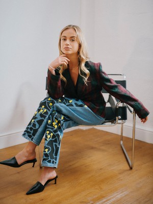 High Waisted Ucycled Mushroom Wood Jeans from Fanfare Label