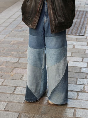 High Waisted Upcycled Oversized Wide Leg Jeans from Fanfare Label