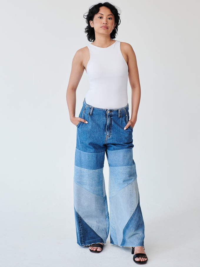 High Waisted Upcycled Oversized Wide Leg Jeans from Fanfare Label
