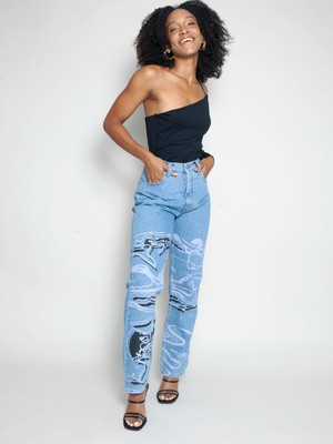 Moss Movement Jeans in Blue Denim from Fanfare Label