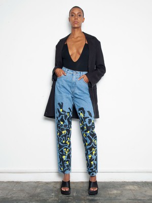 High Waisted Ucycled Mushroom Wood Jeans from Fanfare Label