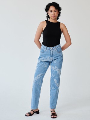 High Waisted Organic & Recycled Laser Dandelion Jeans from Fanfare Label