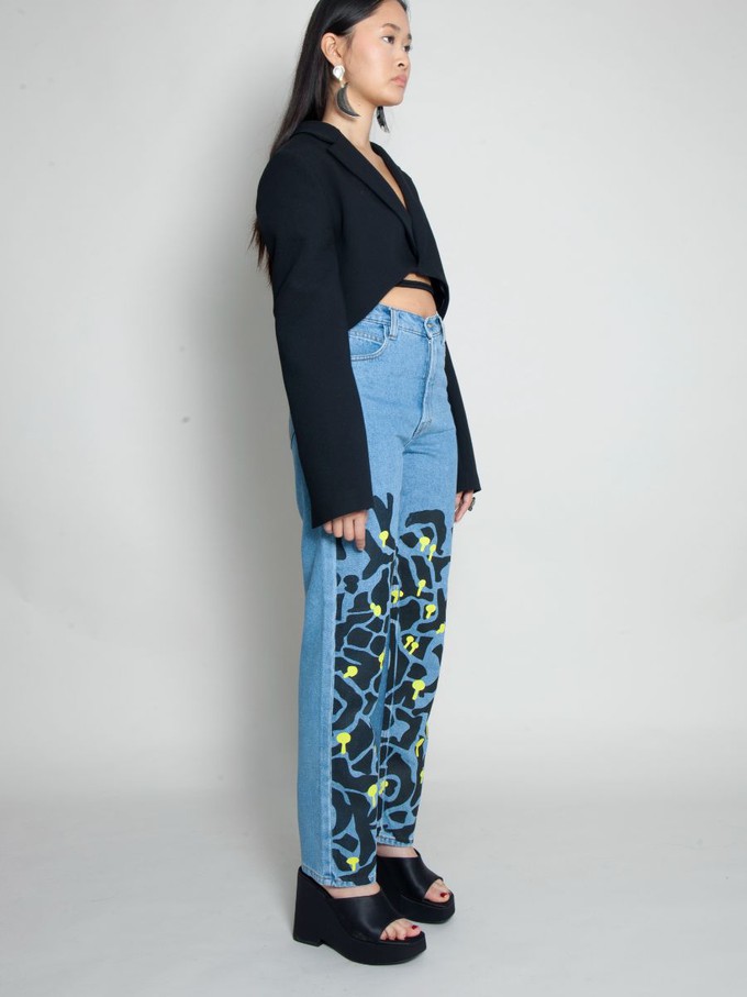 High Waisted Ucycled Mushroom Wood Jeans from Fanfare Label