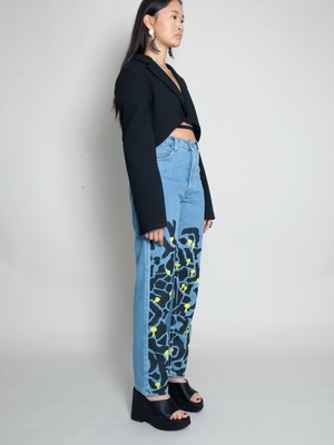High Waisted Ucycled Mushroom Wood Jeans from Fanfare Label
