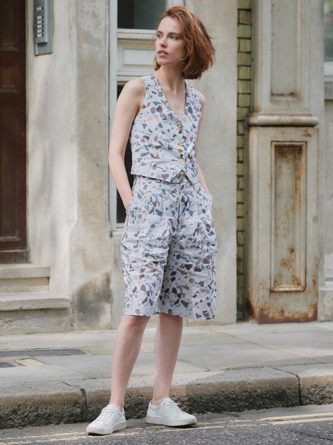 Daphne Waistcoat Top in Terrazzo from Fanfare Label
