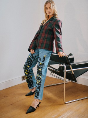 High Waisted Ucycled Mushroom Wood Jeans from Fanfare Label