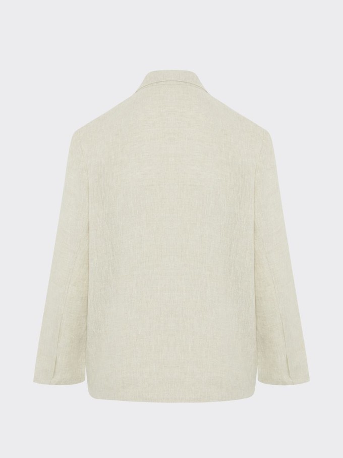 Ethically Made Beige Linen Suit With Trim from Fanfare Label