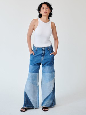 High Waisted Upcycled Oversized Wide Leg Jeans from Fanfare Label