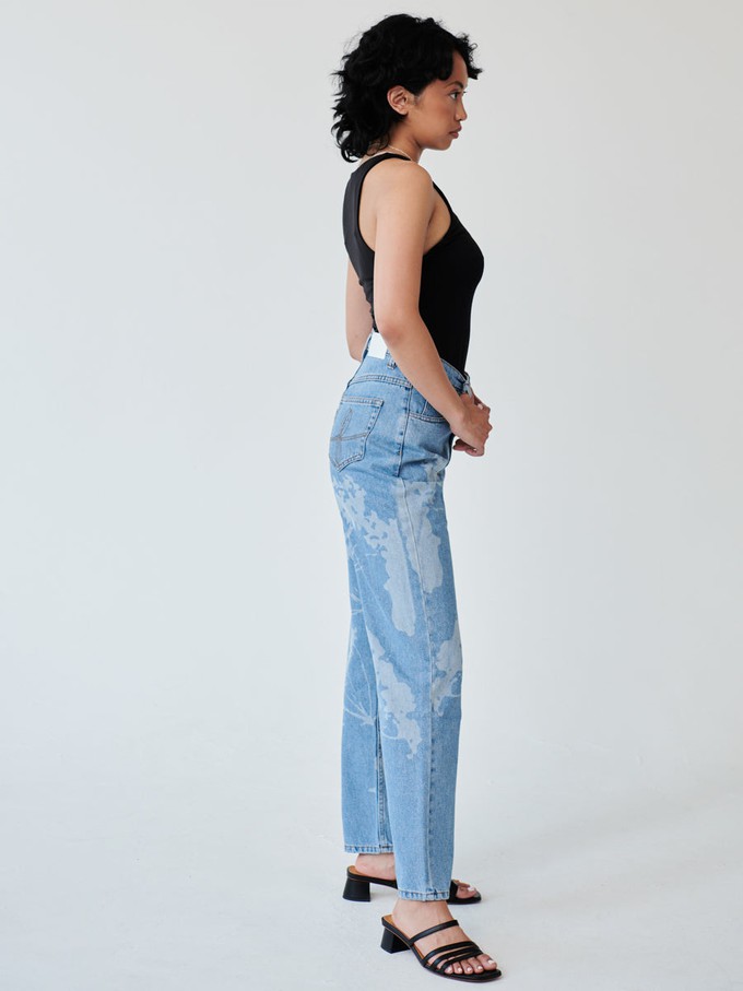High Waisted Organic & Recycled Laser Dandelion Jeans from Fanfare Label