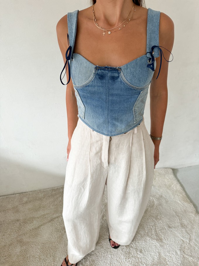 Upcycled Denim Deconstructed Corset from Fanfare Label