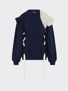 Recycled & Organic Cotton Statement Navy Jumper via Fanfare Label