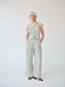 Celeste Linen Trousers in Mint via Fanfare Label
