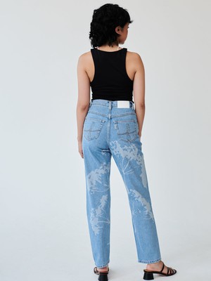 High Waisted Organic & Recycled Laser Dandelion Jeans from Fanfare Label