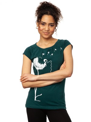 Pusteblume Cap Sleeve Deep Teal from FellHerz T-Shirts - bio, fair & vegan