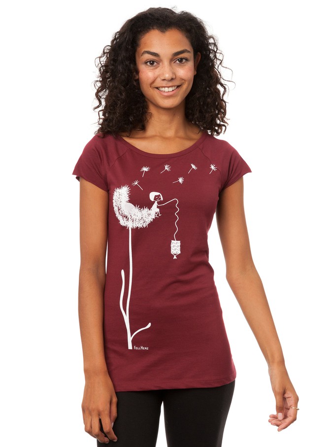 Pusteblume Cap Sleeve ruby from FellHerz T-Shirts - bio, fair & vegan