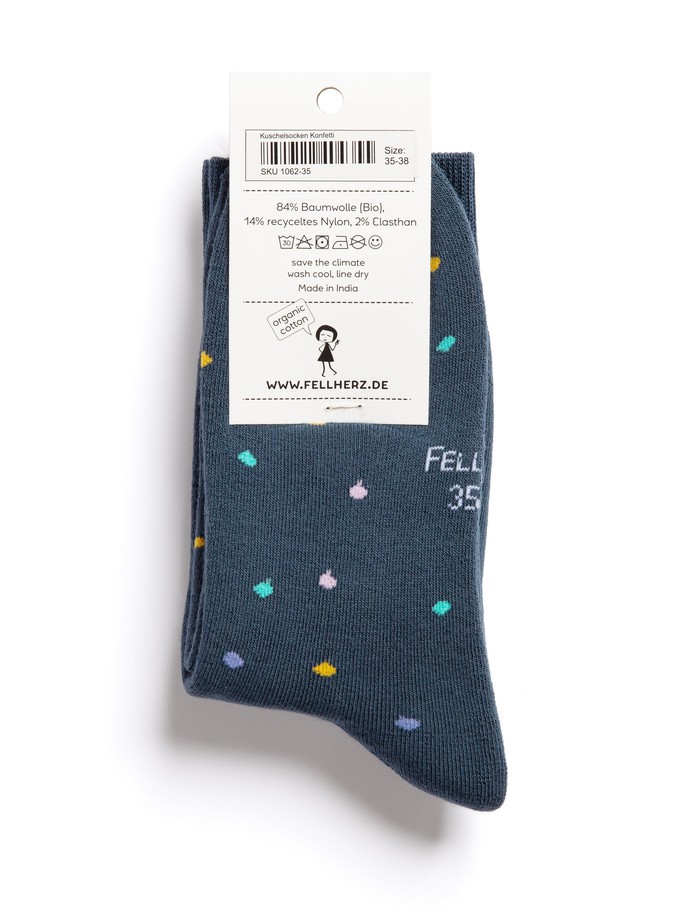 3er Pack warme Kuschel-Socken mit Bio-Baumwolle Konfetti thundercloud from FellHerz T-Shirts - bio, fair & vegan