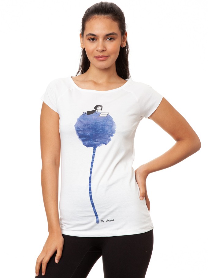 Blumenbuch Cap Sleeve white from FellHerz T-Shirts - bio, fair & vegan