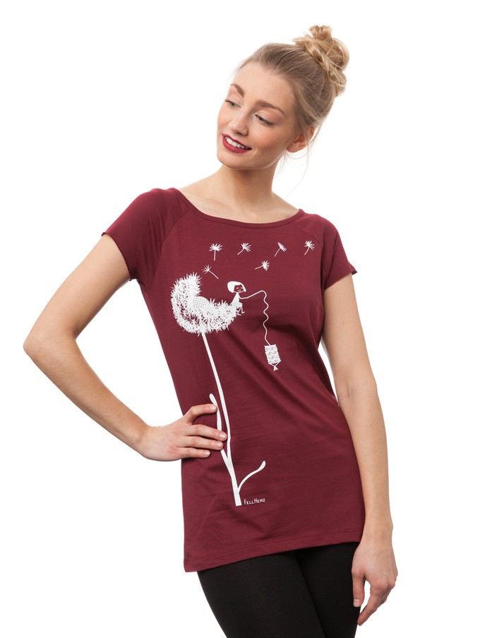 Pusteblume Cap Sleeve ruby from FellHerz T-Shirts - bio, fair & vegan
