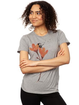 Gitarrenmädchen T-Shirt melange grey from FellHerz T-Shirts - bio, fair & vegan