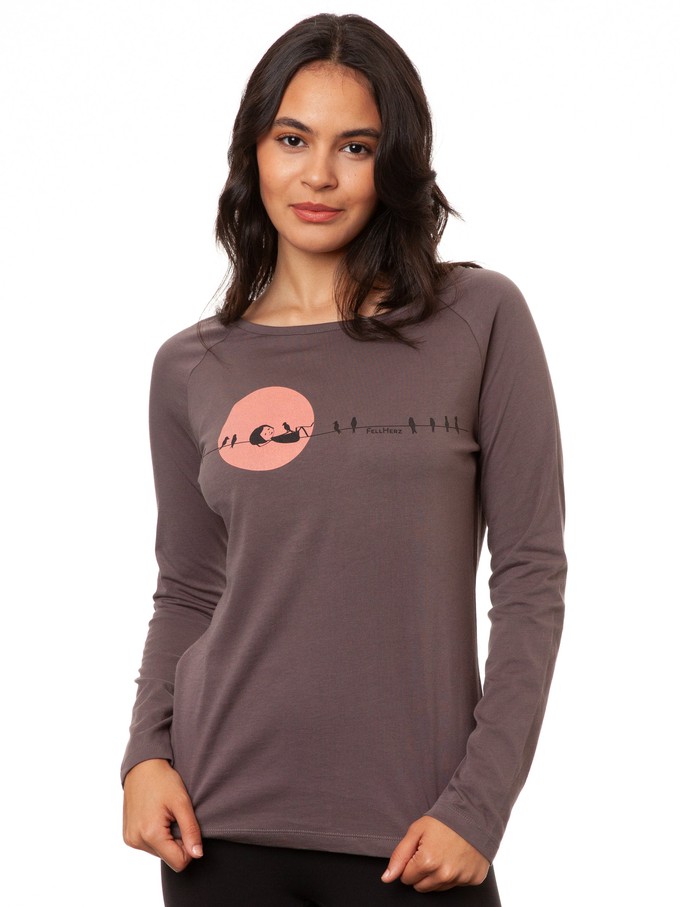 Raglan Longsleeve Sunrise volcanic grey from FellHerz T-Shirts - bio, fair & vegan Raglan Longsleeve Sunrise volcanic grey from FellHerz T-Shirts - bio, fair & vegan
