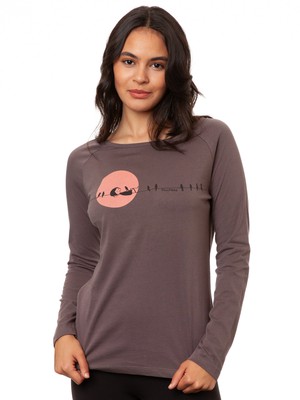 Raglan Longsleeve Sunrise volcanic grey from FellHerz T-Shirts - bio, fair & vegan Raglan Longsleeve Sunrise volcanic grey from FellHerz T-Shirts - bio, fair & vegan