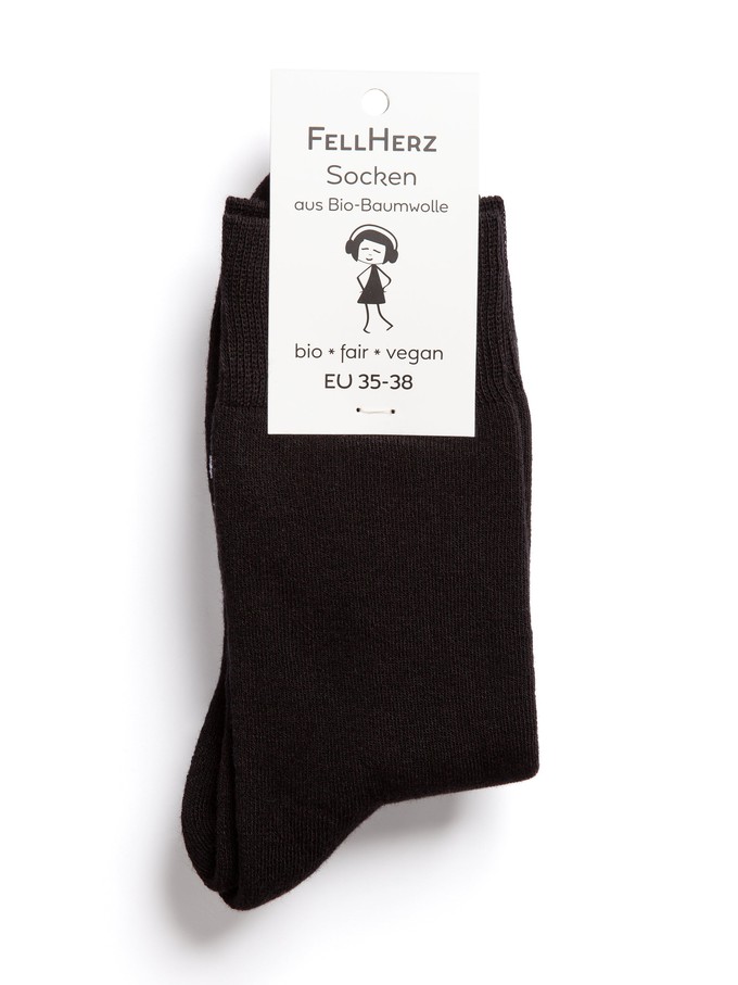 Warme Kuschel-Socken mit Bio-Baumwolle schwarz from FellHerz T-Shirts - bio, fair & vegan