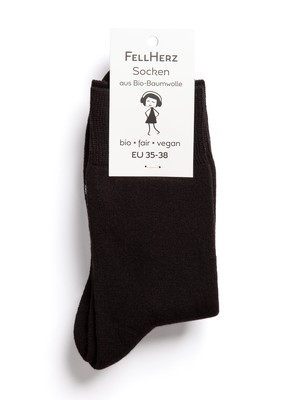 Warme Kuschel-Socken mit Bio-Baumwolle schwarz from FellHerz T-Shirts - bio, fair & vegan