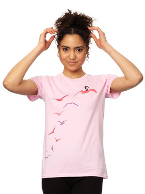 Möwenflug T-Shirt rosa from FellHerz T-Shirts - bio, fair & vegan