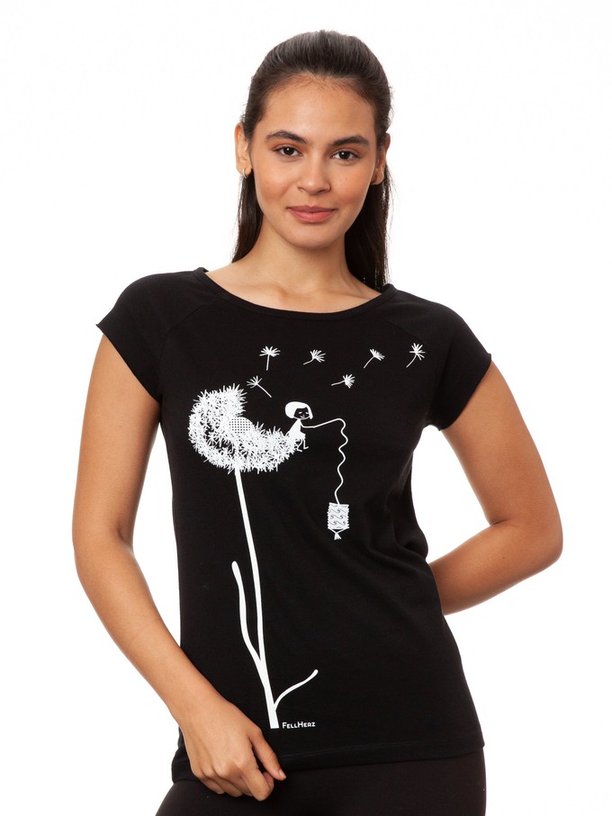 Pusteblume Cap Sleeve black from FellHerz T-Shirts - bio, fair & vegan