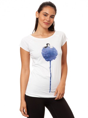 Blumenbuch Cap Sleeve white from FellHerz T-Shirts - bio, fair & vegan