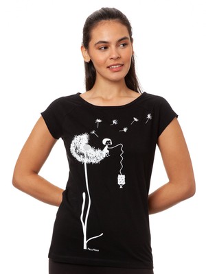 Pusteblume Cap Sleeve black from FellHerz T-Shirts - bio, fair & vegan