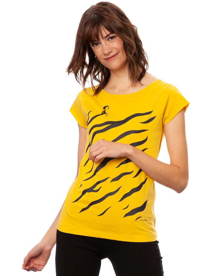 Tiger Girl Cap Sleeve sunshine from FellHerz T-Shirts - bio, fair & vegan