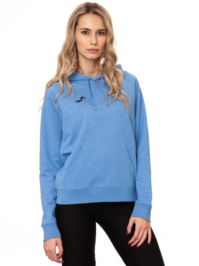 Buchmädchen Hoodie blue melange from FellHerz T-Shirts - bio, fair & vegan