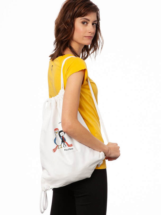 Möwen-Liebe Turnbeutel white from FellHerz T-Shirts - bio, fair & vegan