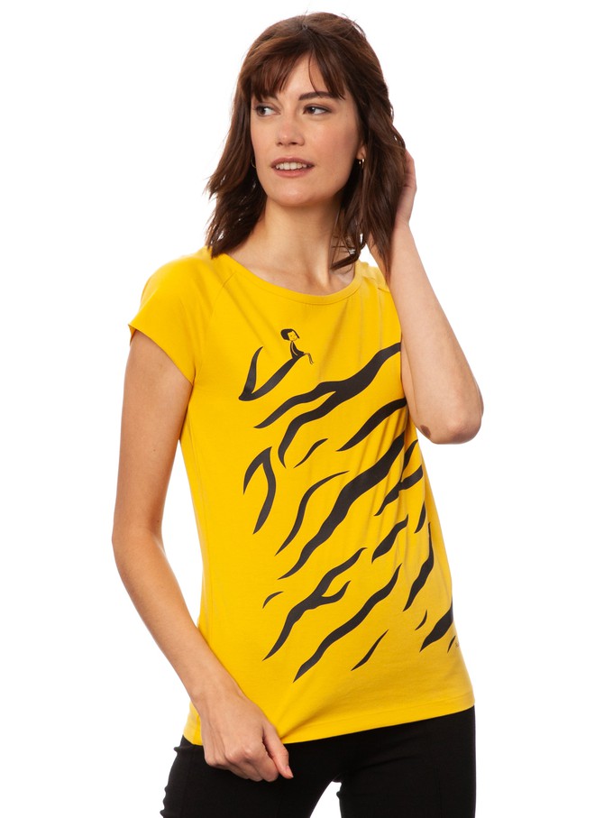 Tiger Girl Cap Sleeve sunshine from FellHerz T-Shirts - bio, fair & vegan